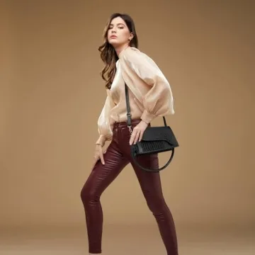 AMHDV Retro Crocodile Clutch Shoulder Bag Women Fashion