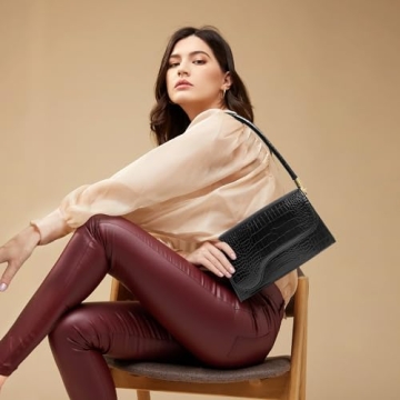 AMHDV Retro Crocodile Clutch Shoulder Bag Women Fashion