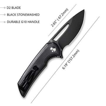 CIVIVI Odium Small Folding Knife – Compact Design, Sharp D2 Blade, G10 Handle and Smooth Operation