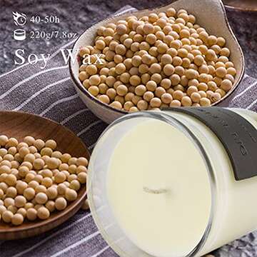 Candles, Premium Figs & Cedar | Highly Scented Candles for Home | 7.8 oz 50 Hour Burn, Glass Jar Can...