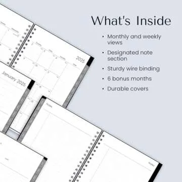 Blue Sky 2025 Weekly and Monthly Planner Calendar, Includes January 2025 - December 2025, 5" x 8", Flexible Cover, Laminated Tabs, Wirebound, Enterprise