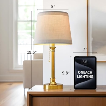 Oneach Gold Brass Table Lamp Set of 2 for Any Room