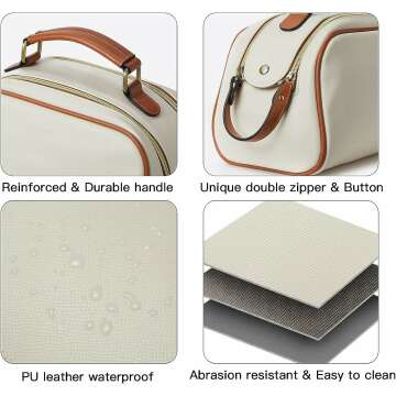 Telena Large Capacity Travel Toiletry Bag in Beige