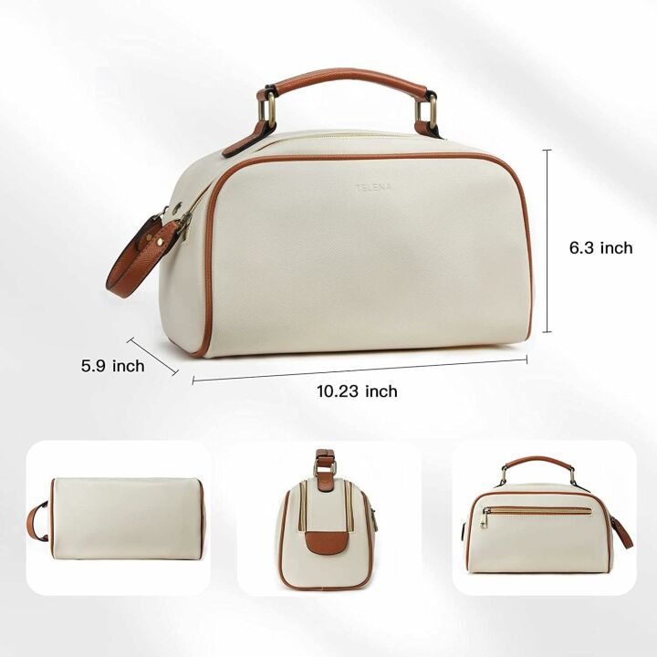 Telena Large Capacity Travel Toiletry Bag in Beige