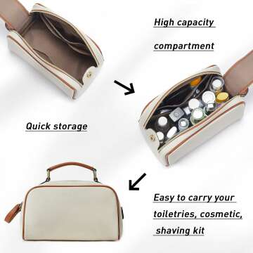 Telena Large Capacity Travel Toiletry Bag in Beige
