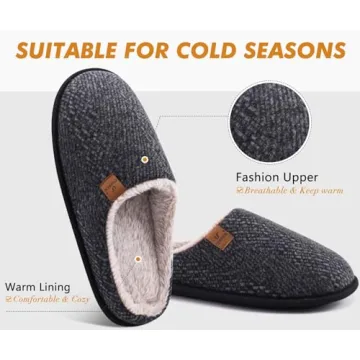 Comfortable Memory Foam Men's Slippers for Winter Warmth