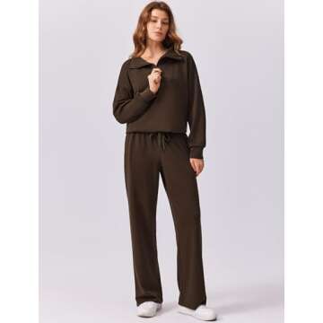 Comfortable Women's 2 Piece Sweatsuit Set - Stylish and Versatile