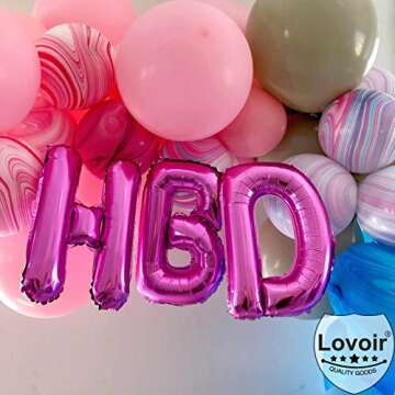 Lovoir 40 Inch Large Hot Pink Letter A Balloons Big Size Jumbo Mylar Foil Helium Balloon for Birthday Party Celebration Decorations Alphabet Hot Pink A