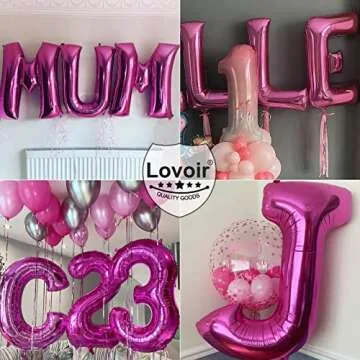 Lovoir 40 Inch Hot Pink Letter A Balloon for Parties