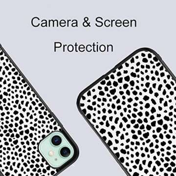 Black White Dalmatian Print Case Compatible with iPhone 12 12 Pro , Cute Cow Pattern Case,Custom Thi...