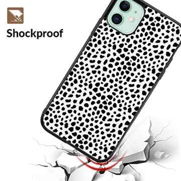 Black White Dalmatian Print Case Compatible with iPhone 12 12 Pro , Cute Cow Pattern Case,Custom Thin Protective Phone Cases with Soft TPU Tempered Mirror Material for Women Girls (Dalmatian)