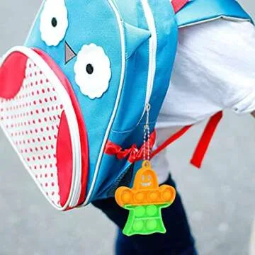 Halloween Party Favors - Halloween Pop Fidget Toys - 24 Mini Pop Bubbles Bulk with Keychain for Kids 4-8 8-12- Stress Relief Sensory Fidget Pack prizes for School Classroom Toddlers Boys Girls