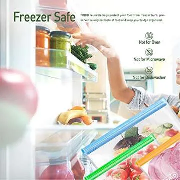 24 Pack Reusable Food Storage Bags - Non Plastic & Silicone Gallon Freezer Bags Sandwich Snack Resealable Lunch Bags Extra Thick Leakproof for Marinate Food & Fruit Cereal Travel Items Home Kitchen