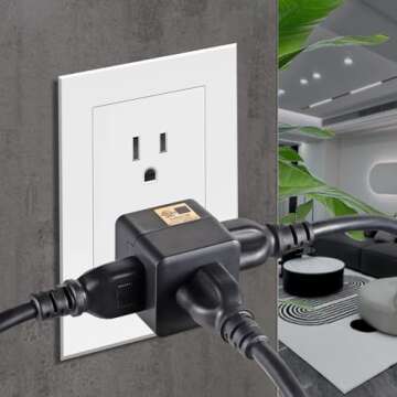 3 Outlet Wall Adapter UL Listed 3 Outlet Power Cube Tap, 3-Prong Outlet Splitter, Multi Plug Outlet ...