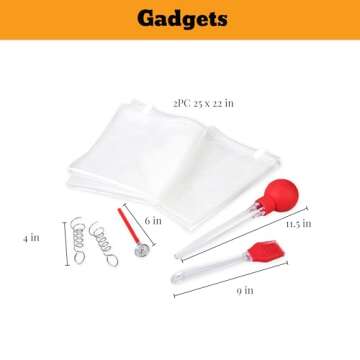 Granite Ware 25 lb Rectangular Roaster Set (10pcs), includes Lid, V-Rack, 2 pack brining bags, oven/grill-safe meat Thermometer, Turkey Baster with sylicon bulb, small brush