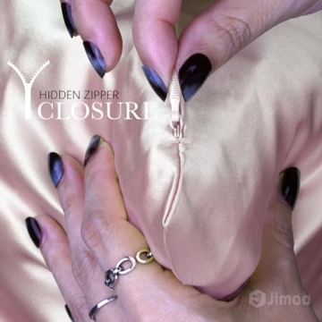 100% Mulberry Silk Pillowcase for Hair and Skin, 22 Momme Pure Natural Silk Pillow Case Both Sided with Zipper, Pillow Cover for Women Mom Men (Light Pink, Standard 20''×26'')