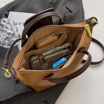 HAOKAISM Women'S Crossbody Bag - Fashionable Women'S Handbag Pu Casual Shoulder Bag Bucket Bag Lightweight Wallet (black)