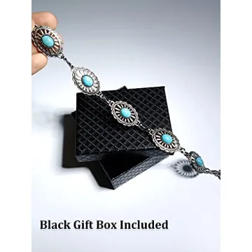 Stylish dwitucy Turquoise Concho Chain Belt for Women