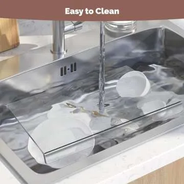 Clear Acrylic Cutting Board with Counter Lip - 17 x 13 Inch Clear Cutting Board for Countertop with Lip, Acrylic Countertop Protector for Cutting Food