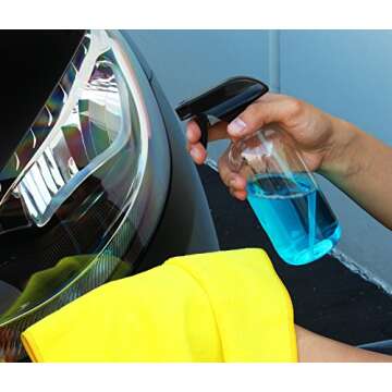 EPAuto Heavy Duty Chemical Resistant Spray Bottles with Sprayer (16 oz), Clear, 3-Pack