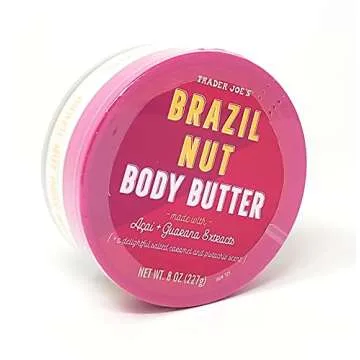 Trader Joe's Brazil Nut Body Butter Made With Acai and Guarana Extracts Net Wt. 8 Oz (227g) - Pack of 1