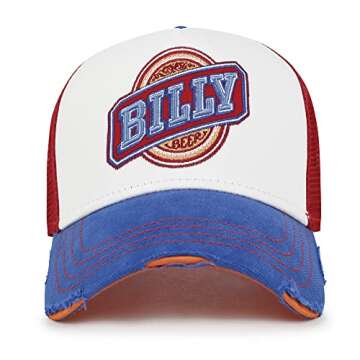 ililily Premium Billy Beer Embroidery Vintage Baseball Cap Casual Trucker Hat (as1, Alpha, m, Red - ...