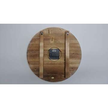 12 inch Rustic Farmhouse Vintage Wooden Painted Wall Clock - Distressed White - Battery Operated