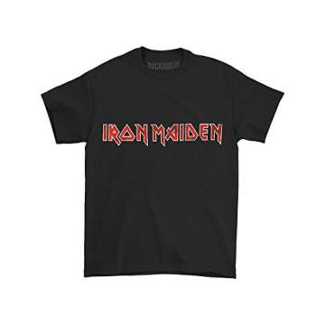 Global Iron Maiden Unisex Distressed Logo T-Shirt (X-Large) Black