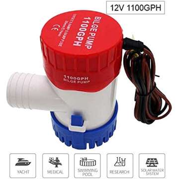 Submersible 1100 GPH Boat Bilge Pump - Durable & Efficient
