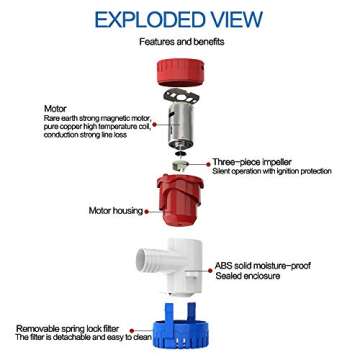 Submersible 1100 GPH Boat Bilge Pump - Durable & Efficient