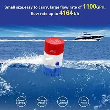 Submersible 1100 GPH Boat Bilge Pump - Durable & Efficient