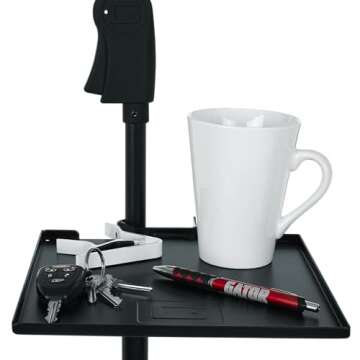 Gator FrameworksCases Microphone Stand Clamp-On Utility Surface Area with 10 Pound Weight Capacity, 9" x 9" Shelf (GFW-SHELF0909)
