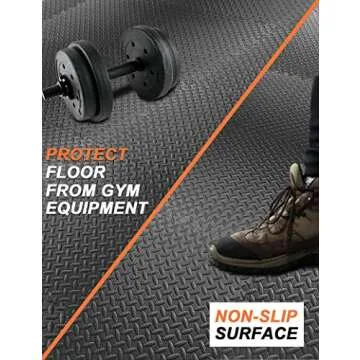 innhom Gym Flooring Gym Mats Exercise Mat for Floor Workout Mat Foam Floor Tiles for Home Gym Equipment Garage, 24 Pieces Black