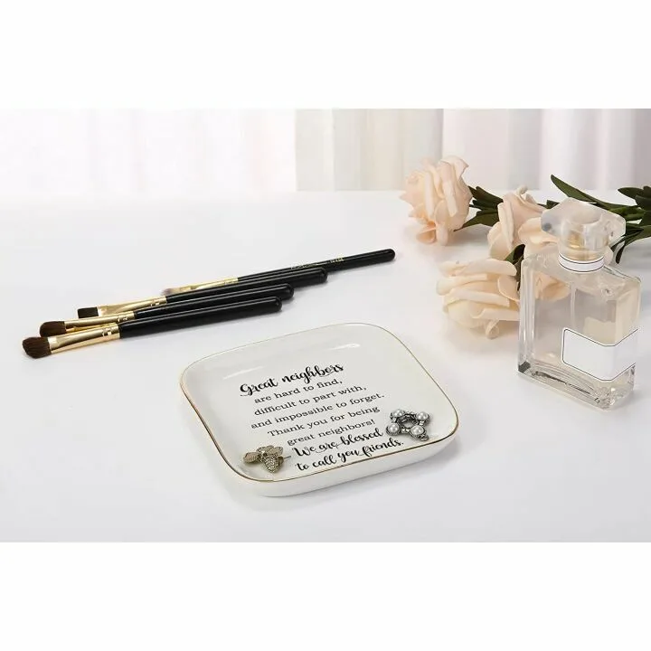 Scwhousi Ceramic Jewelry Dish for Friends & Family