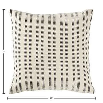 Amazon Brand – Stone & Beam French Laundry Decorative Throw Pillow, 17" x 17", Ivory, Black