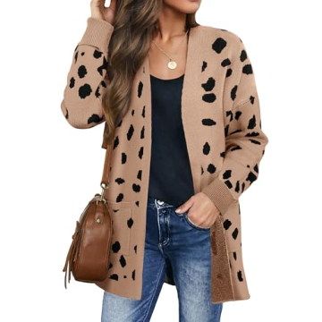 ZESICA Women's Cozy Animal-Print Cardigan: Versatile Style for Every Occasion