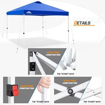 EAGLE PEAK Pop Up Canopy Tent with Wheeled Carry Bag