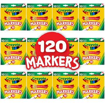 Crayola Broad Line Markers (12pk) - Bulk Coloring Markers for Every Creative Mind