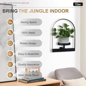 Sisher Indoor Metal Flower Shelf - Easy to Assemble Plant Stand