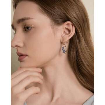 Forget-Me-Not Pressed Flower Earrings for Women