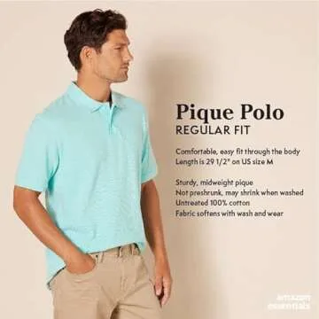 Amazon Essentials Men's Regular-Fit Cotton Pique Polo Shirt for Big & Tall, Olive, Large