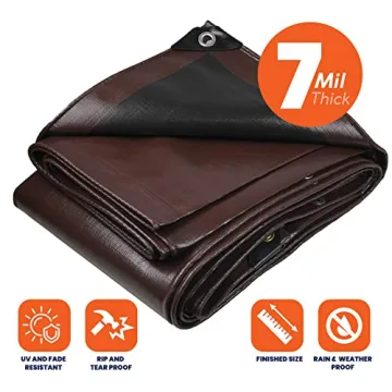 Tarpco Safety Heavy Duty 7 Mil Tarp Cover - Ultimate Protection for All Seasons