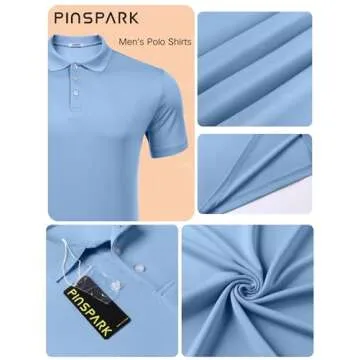 PINSPARK 3 Pack: Men's Golf Polo Shirts Multipacks Quick Dry Short Sleeve Collared Shirt Summer Casual Polos Shirts for Men