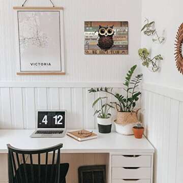 Inspirational Wall Art for Office Motivational Quotes Wall Décor We Do Great Things Office Framed Spirit Wall Art Owl Coffee Bean Pictures Contemporary Home Decor for Office Desk Workspace 12x16inch