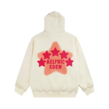 Pink Star Print Oversized Pullover Hoodie for Women