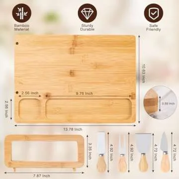 AISOSO Charcuterie Board Set with Cheese Knives for Events