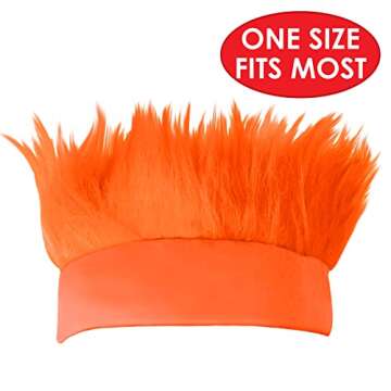 Beistle Hairy Headband in Orange, Novelty Headware for Team Sports Events, School Spirit Pep Rally C...