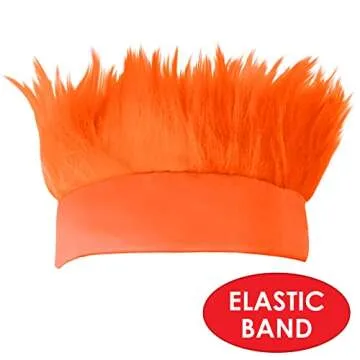 Beistle Hairy Headband in Orange, Novelty Headware for Team Sports Events, School Spirit Pep Rally Costume Accessory, Party Supplies for Tailgating