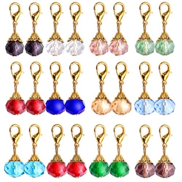 24 Crystal Dangle Charms Gold Clasp Jewelry Making Supplies