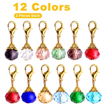 24 Crystal Dangle Charms Gold Clasp Jewelry Making Supplies